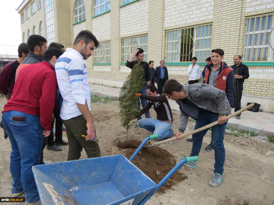 درختکاری محوطه آموزشکده توسط دانشجویان