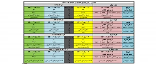 جدول زمانبندی حذف و اضافه 1-1400