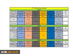 جدول زمانبندی حذف و اضافه