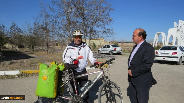 حضور جهانگرد و رکاب زن بین‌المللی اردبیلی، فعال محیط زیست و سفیر اهدای خون در دانشگاه فنی و حرفه ای واحد استان اردبیل  3