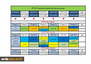 جدول زمانبندی حذف و اضافه نیمسال دوم 1403